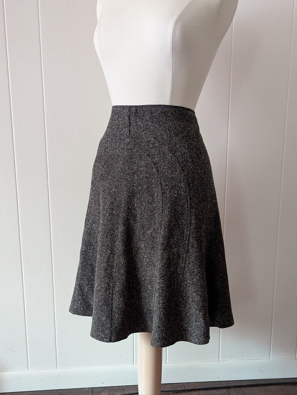 Vintage Bisou Bisou Michele Bohbot Tweed Trumpet Midi Skirt Size 6